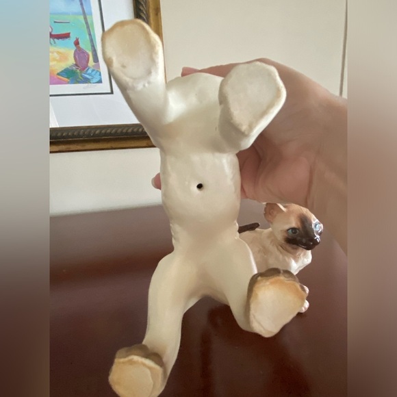 Lot of 2 Siamese Cat Porcelain Figurines Smaller is Lefton Cute Cat Japan - Picture 5 of 10